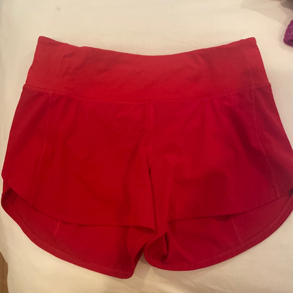 Lululemon red shorts size 6 long
